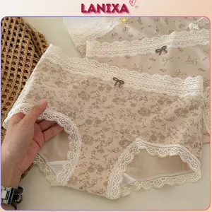 Quần lót nữ cotton cao cấp dáng boxer viền ren sang trọng gợi cảm co giãn linh hoạt LANXA L5918 -CB
