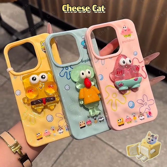 3D miếng bọt biển em bé người bạn tốt sự kết hợp Ốp điện thoại cho iPhone 13 14 15 11 12 16 17 Pro Max/Plus Xs Max XR 7P