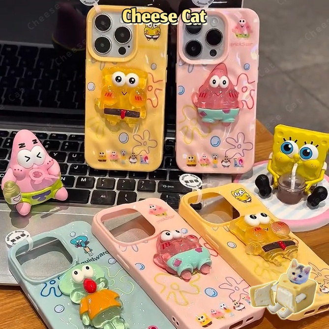 3D miếng bọt biển em bé người bạn tốt sự kết hợp Ốp điện thoại cho iPhone 13 14 15 11 12 16 17 Pro Max/Plus Xs Max XR 7P