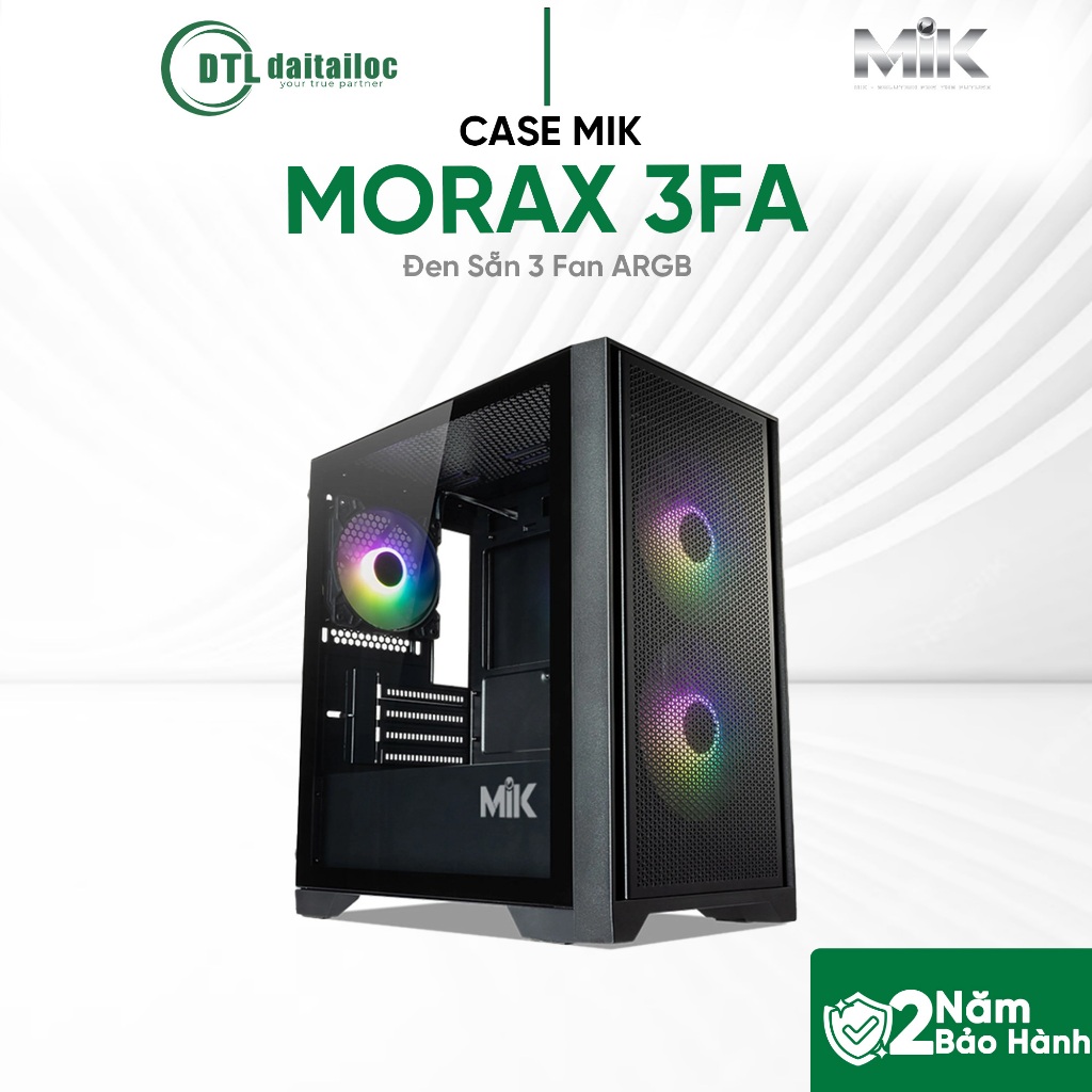 CASE MIK MORAX 3FA BLACK Sẵn 3 Fan ARGB | Chính Hãng | Bảo Hành 24 ...