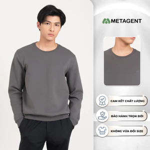 Áo thun trơn tay dài nam dáng Regular Metagent MS 58E4009
