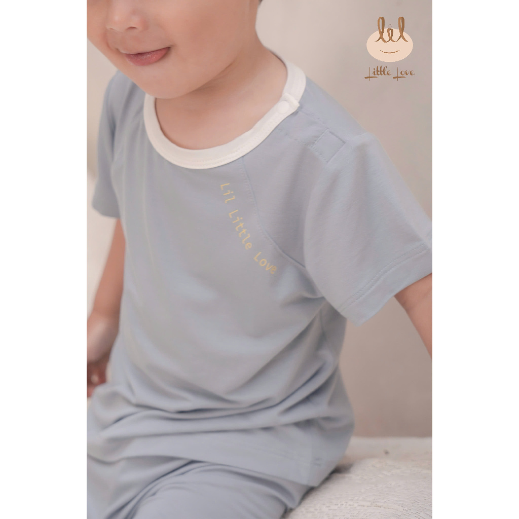 BỘ CỘC TAY VẢI SỢI TRE IN CHỮ LITTLE LOVE [ SIÊU MỀM, MÁT, MỊN CO DÃN VÀ THẤM HÚT TỐT] SZ 6/9M - 4Y (HCT10)