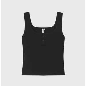 Áo Ba Lỗ BOO Cổ Vuông Phối Nẹp Cúc Form Ôm Dành Cho Nữ Chất Liệu Cotton Thoáng Mát
