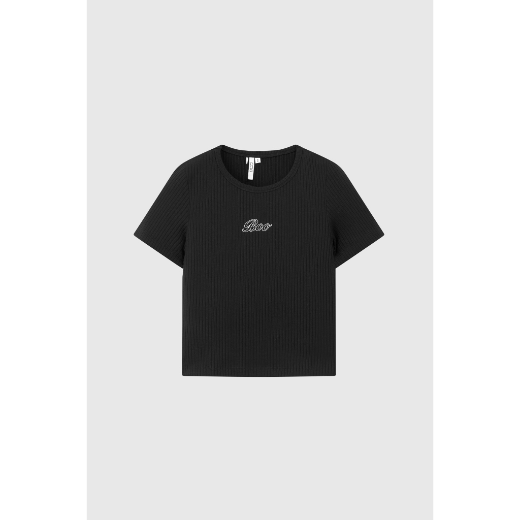Áo Thun BOO Dáng Babytee Fitted Thêu Logo Dành Cho Nữ Chất Liệu Cao Cấp, Thoáng Mát