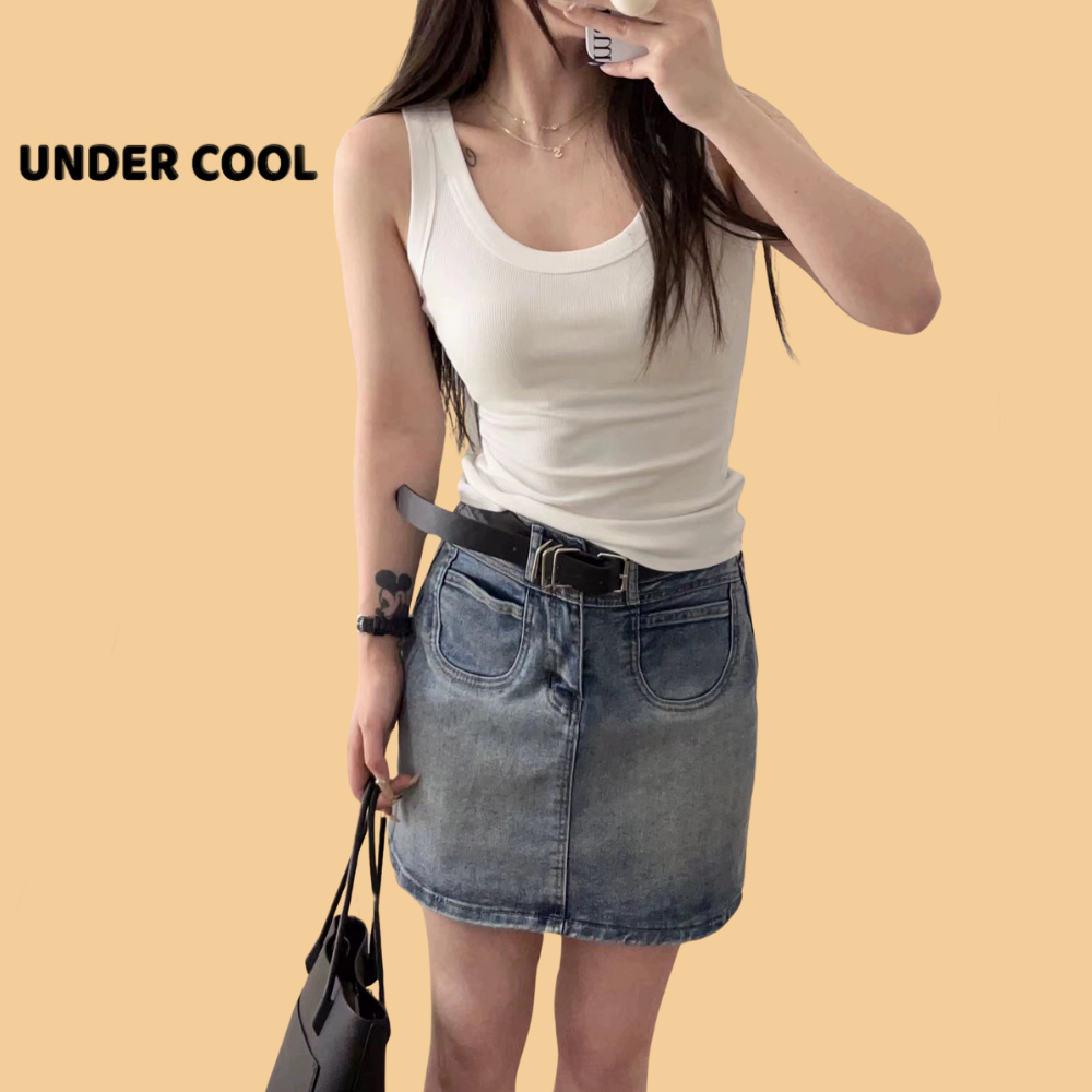 Áo Thun Nữ Ba Lỗ UNDERCOOL Cotton Kèm Mút Đệm Ngực Nhiều Màu Sắc, live ABL03
