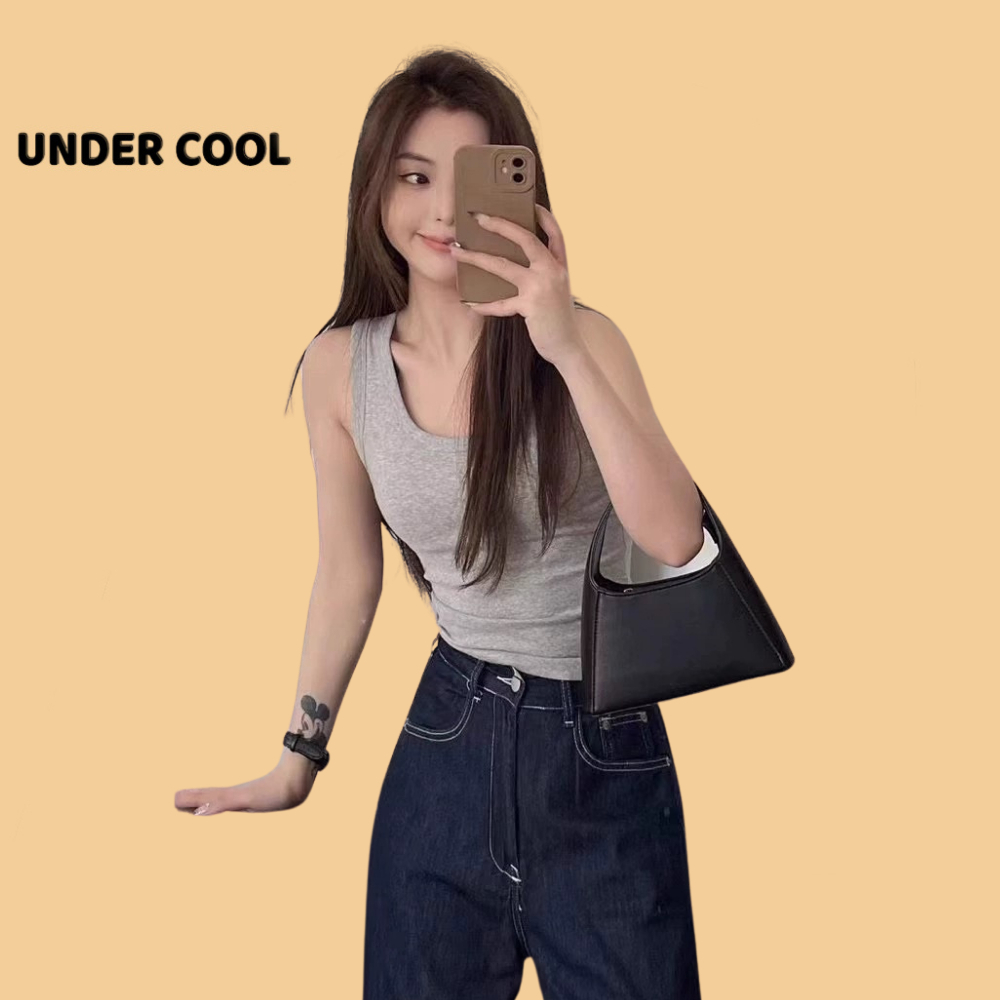 Áo Thun Nữ Ba Lỗ UNDERCOOL Cotton Kèm Mút Đệm Ngực Nhiều Màu Sắc, live ABL03