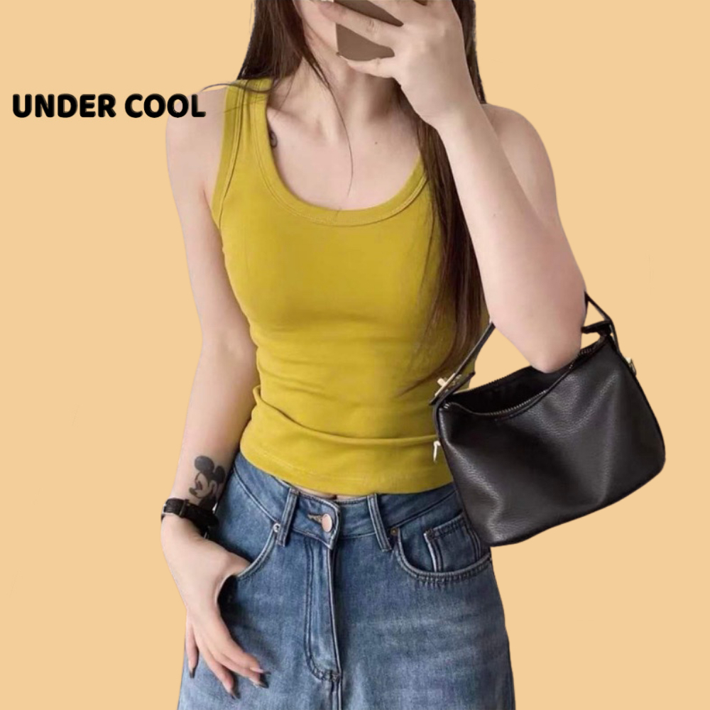 Áo Thun Nữ Ba Lỗ UNDERCOOL Cotton Kèm Mút Đệm Ngực Nhiều Màu Sắc, live ABL03