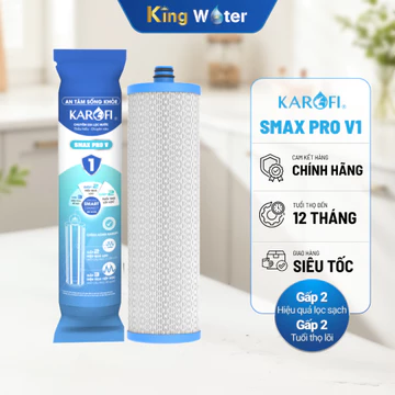[HỎA TỐC HCM] Lõi Lọc Thô 1 - KAROFI SMAX PRO V1 - Lõi PP 5 Micron Smart Connect - Lõi Karofi Chính Hãng