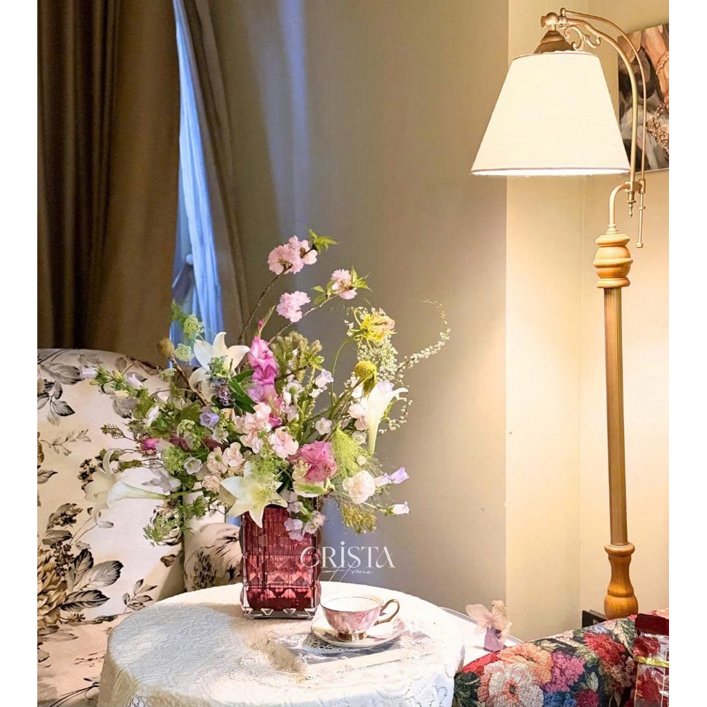 Bình Cắm Hoa Thủy Tinh Vân Kim Cương 4 Tầng Crista Home 60241 Cao Cấp Decor Sang Trọng 7 Màu Chính Hãng