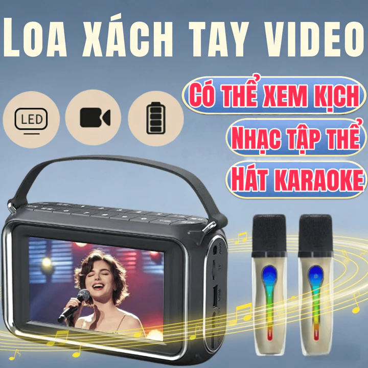 Speakers loa bluetooth karaoke micro karaoke bluetooth loa mini loa bluetooth bass mạnh Pin trâu bền bỉ Thu âm nhạy 360°