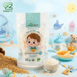 [MUA 1kg tặng bịch 200gr] Gạo Nhật Japonica hữu cơ Hasa Bio 200g nấu cháo sánh mịn cho bé dễ tiêu hóa