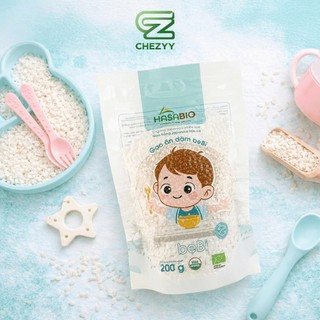 [MUA 1kg tặng bịch 200gr] Gạo Nhật Japonica hữu cơ Hasa Bio 200g nấu cháo sánh mịn cho bé dễ tiêu hóa