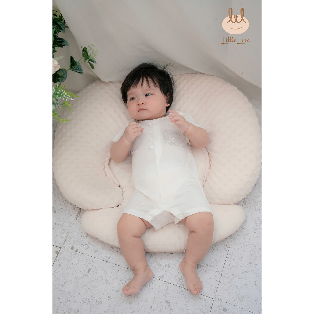 BODY ĐÙI VẢI SỢI TRE [ SIÊU MỀM, MÁT, MỊN CO DÃN VÀ THẤM HÚT TỐT] TRẮNG PHỐI SZ 1/3M - 9/12M (HBDD07)