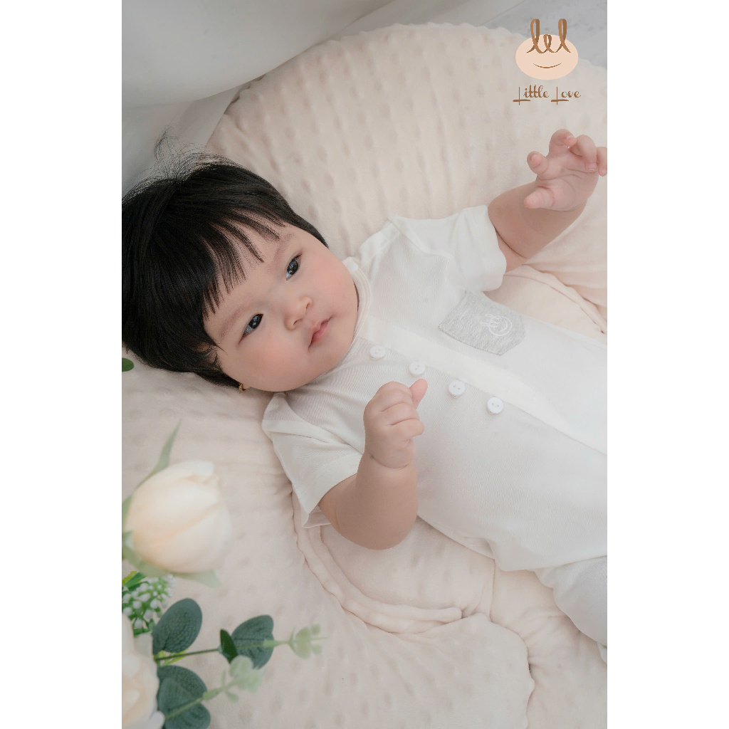 BODY ĐÙI VẢI SỢI TRE [ SIÊU MỀM, MÁT, MỊN CO DÃN VÀ THẤM HÚT TỐT] TRẮNG PHỐI SZ 1/3M - 9/12M (HBDD07)