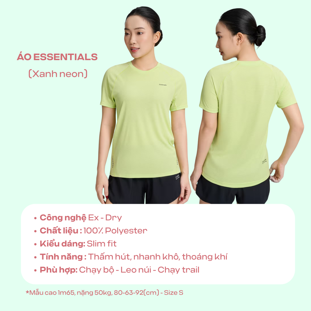 [MUA 2 GIẢM 10%] BST Áo thể thao Nữ TONE MÀU XANH LÁ thoáng khí dễ vận động - Coolmate Active For Women