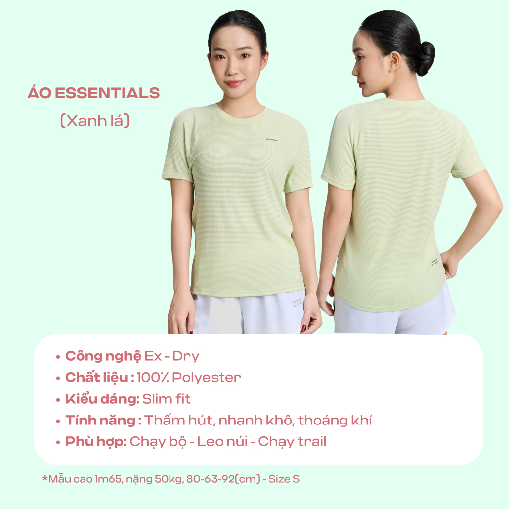 [MUA 2 GIẢM 10%] BST Áo thể thao Nữ TONE MÀU XANH LÁ thoáng khí dễ vận động - Coolmate Active For Women