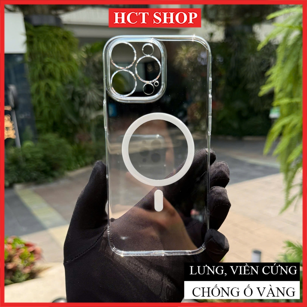 Ốp lưng trong cho iPhone chống ố vàng, lưng cứng viền cứng, mỏng nhẹ hỗ trợ sạc k dây Likgus Ms PC BVC