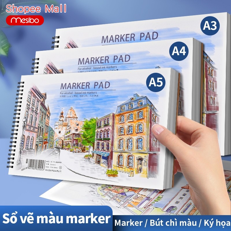 Vở Vẽ Mesibo Sáng Tạo Dành Cho Học Sinh Mỹ Thuật, Với Giấy Dày Chống Thấm Tốt, Có Sẵn Kích Cỡ A4 Và A5