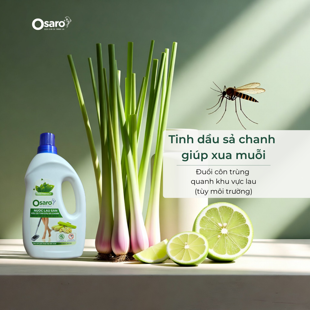 NƯỚC LAU SÀN OSARO 1KG TINH DẦU SẢ CHANH – Lau sạch sàn nhà, khô nhanh