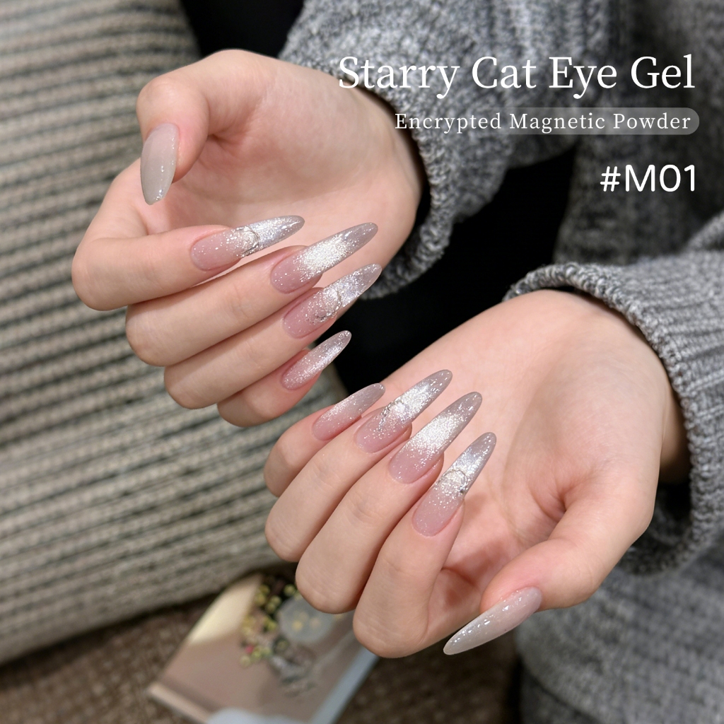 XEIJAYI 10ml-Sơn móng tay dạng gel màu trắng nude siêu bóng, hiệu ứng mắt mèo, thích hợp sử dụng tại salon và hàng ngày.
