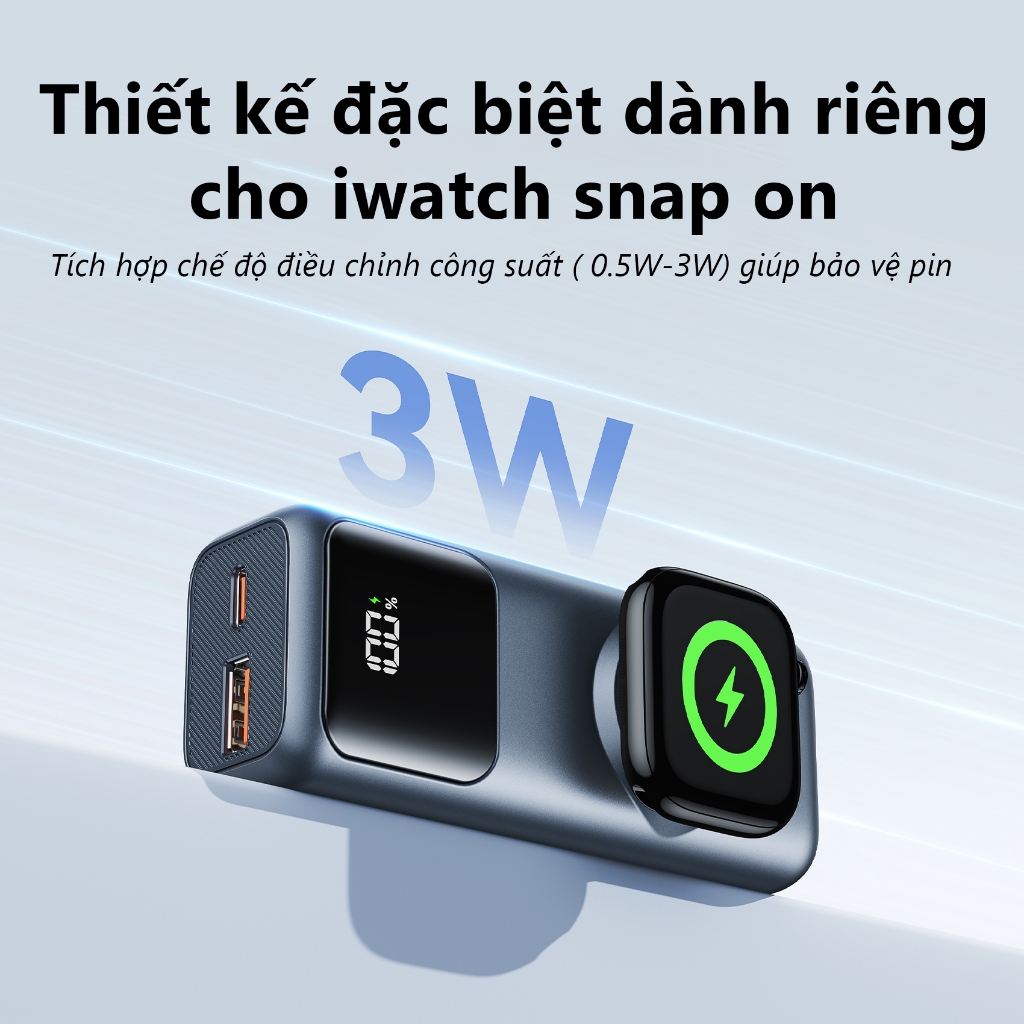 Pin Sạc Dự Phòng 10000mAh 22.5W Vention Tích Hợp Sạc Từ Tính, Sẵn Cáp Sạc Type-C Đi kèm, Thiết Kế Nhỏ Gọn