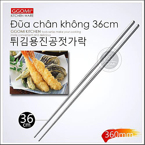 Đũa Xào Chân Không GGOMI 36cm – Đũa Inox Cao Cấp, Chống Trơn, Chịu Nhiệt Tốt