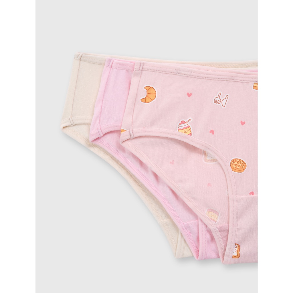 Combo 3 quần lót bé gái CANIFA dáng brief mềm mại co giãn tốt| OEKO-TEX 1US26A002