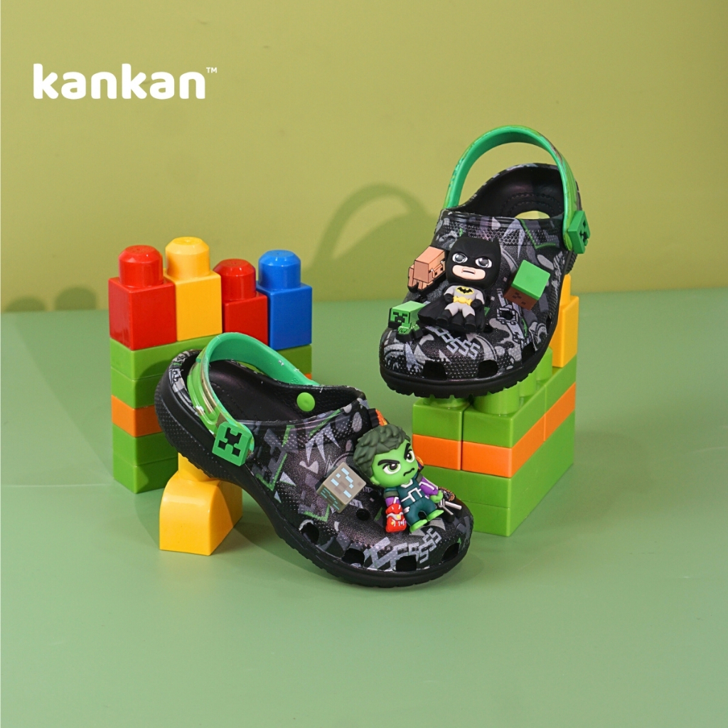 [Bản Cao Cấp] Sục Cho Bé Trai KanKanStore Dép Sục Trẻ Em Minecraft Batman Đã Bao Gồm Sticker Batman Hulk KA134