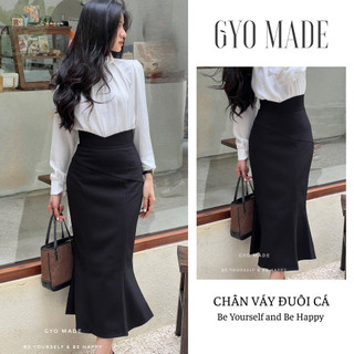 Chân váy đuôi cá GYOMADE® dáng dài phong cách Hàn Quốc, chất liệu bố Hàn may 2 lớp cao cấp | GV006