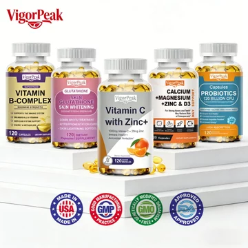 VigorPeak Fish Oil-Viên nang Glutathione làm trắng sáng da thải độc chống oxy/ Magie Kẽm và Vitamin D3