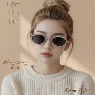Mat kính đính đá kiểu dáng oval thời trang siêu hot - 1192
