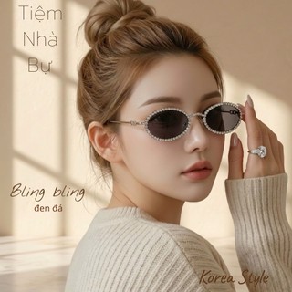 Mat kính đính đá kiểu dáng oval thời trang siêu hot - 1192