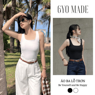 Áo ba lỗ nữ cổ vuông GYOMADE® chất liệu thun cotton 4 chiều co giãn thoải mái | GA043