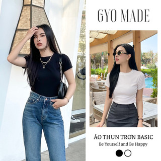 Áo thun nữ basic GYOMADE® cổ tròn tay ngắn, form vừa ôm body tôn dáng | GA005