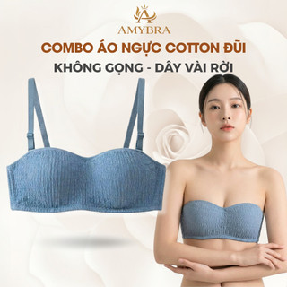 Combo 3 Áo Ngực Không Dây Đệm Mỏng - Set Áo Lót Nữ Cúp Ngực, Không Gọng Mặc Được Có Dây AMYBRA A630