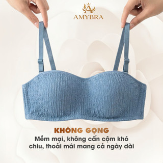 Áo Ngực Không Dây Đệm Mỏng, Áo Lót Nữ Cúp Ngực, Không Gọng Mặc Được Có Dây AMYBRA A630