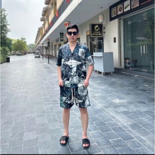 Set lụa nam Họa tiết Medusa thời trang cao cấp chất mềm mịn, mát mẻ, thiết kế trẻ trung cá tính.