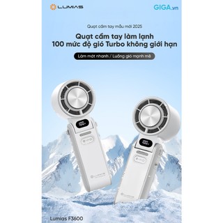 Quạt tích điện cầm tay mini cao câp Lumias F3600A - 10W, 100 tốc độ gió - 4000mAh, làm mát cực nhanh
