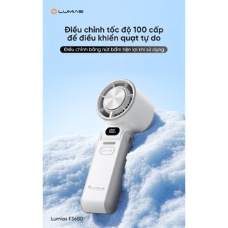 Quạt tích điện cầm tay mini cao câp Lumias F3600A - 10W, 100 tốc độ gió - 4000mAh, làm mát cực nhanh