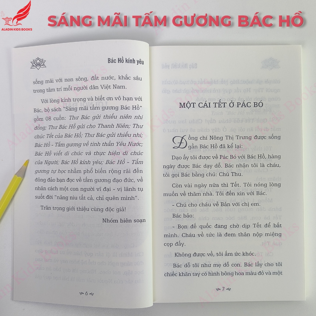 Sách Bác Hồ Kính Yêu - Sáng Mãi Tấm Gương Bác Hồ - Sách thiếu nhi về Bác Hồ