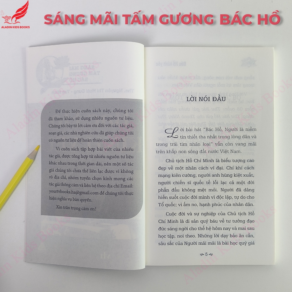 Sách Bác Hồ Kính Yêu - Sáng Mãi Tấm Gương Bác Hồ - Sách thiếu nhi về Bác Hồ