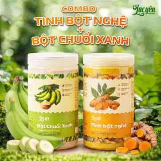 Combo Bột Chuối Xanh & Tinh Bột Nghệ Đỏ  Lạc Yên Foods