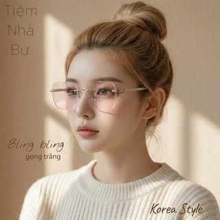 Gọng kính giả cận Bự Store viền kim tuyến kiểu dáng tiểu thư kính nữ độc lạ thời trang 1011 / 1147