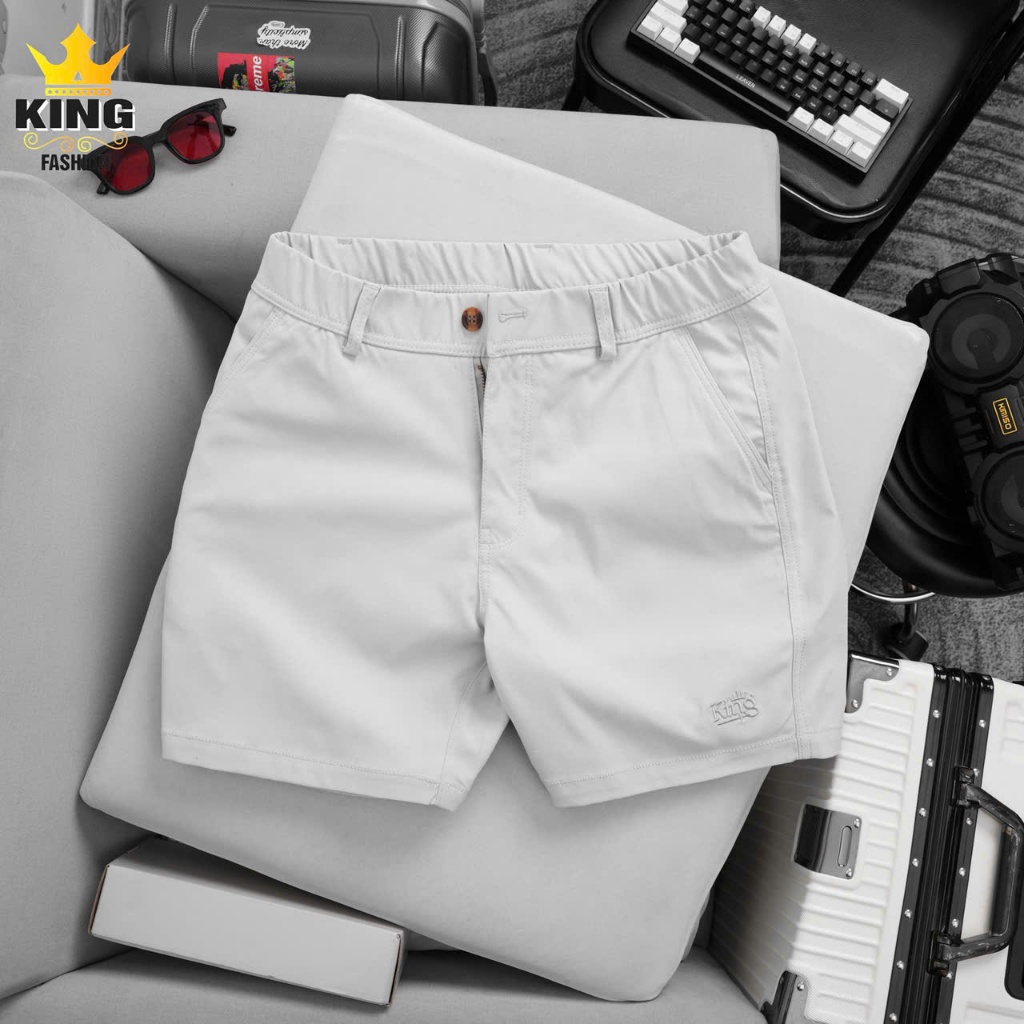 [ HỎA TỐC HCM ] Quần Short Nam Thêu Logo KING Form Trên Gối– Co Giãn Thoải Mái, Mát Nhẹ