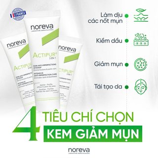 Kem bôi tri mụn Noreva Actipur 3 En 1 Intensive Anti-Imperfection Care 30ml
