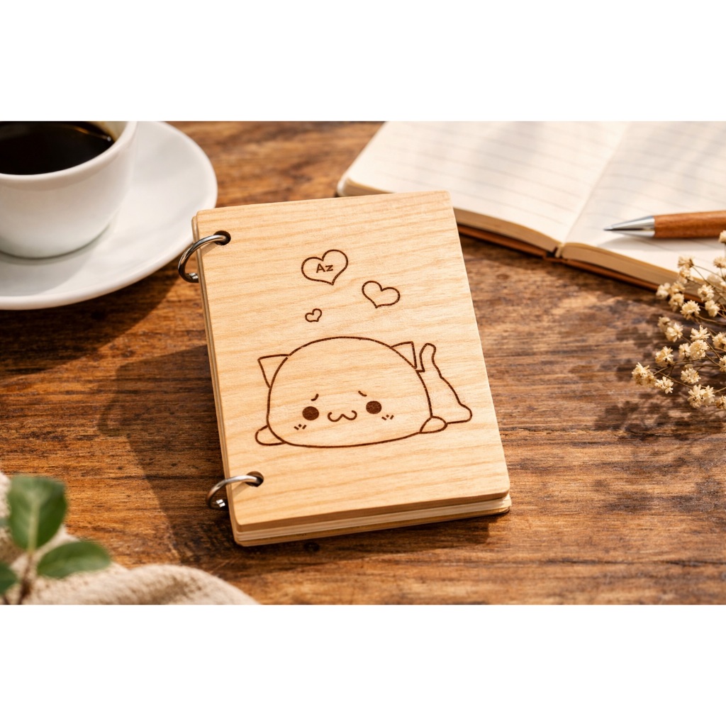 Sổ Tay cute bìa gỗ cao cấp ,quà tặng lưu niệm