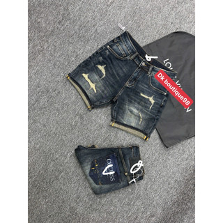 Quần short jean nam màu xanh rách điểm nhấn túi sau,chất vải mềm co giãn nhẹ,phom chuẩn siêu cấp quảng châu chất