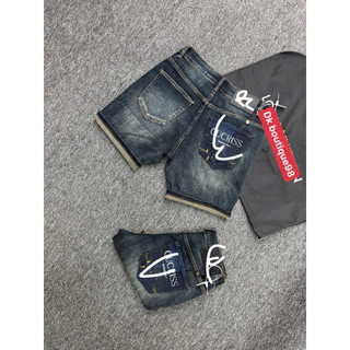 Quần short jean nam màu xanh rách điểm nhấn túi sau,chất vải mềm co giãn nhẹ,phom chuẩn siêu cấp quảng châu chất