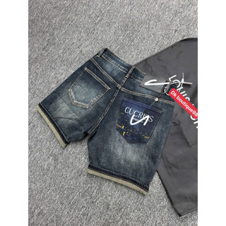 Quần short jean nam màu xanh rách điểm nhấn túi sau,chất vải mềm co giãn nhẹ,phom chuẩn siêu cấp quảng châu chất