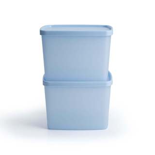 [RT] Bộ 2 hộp đựng thực phẩm Tupperware trữ khô và mát Stacking Square Medium 800ml